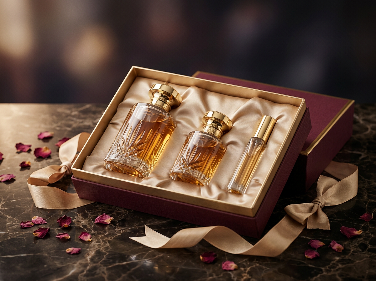 Perfume bottles and potpourri gift pack